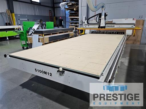 Onsrud #5100M12, CNC router, 12 ATC, 204" X, 84" Y, 9" Z, 24k RPM, HSK-63, 12 HP, Fanuc Oi, 2019