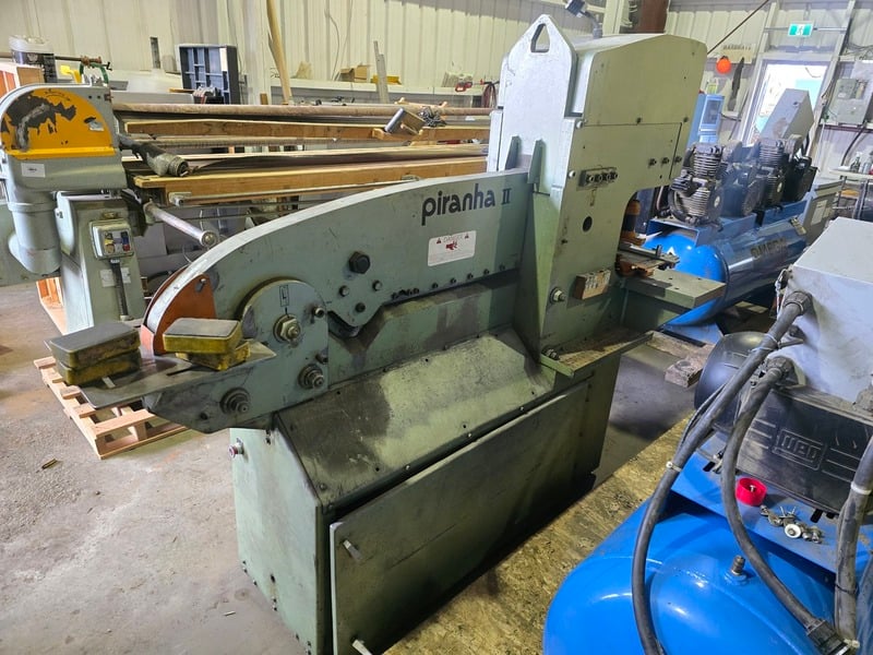 5" x 5" x 3/8" Piranha #PII-65, ironworker, 65 ton, serial #217