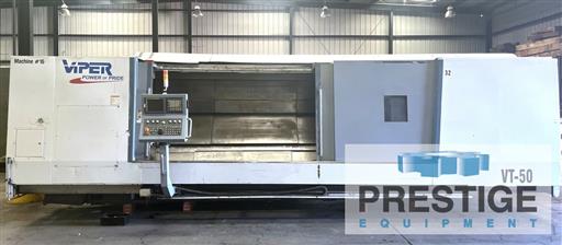 Mighty Viper #VT-50AX/400, CNC lathe, 35" swing x 157" centers, 4-Jaw 25" chuck, 12-pos turret, 2-steday