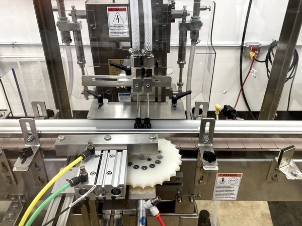 Compression Machine Fillomatic Filamatic #Pro-Line-Econofil with labeler and accumulation table ...
