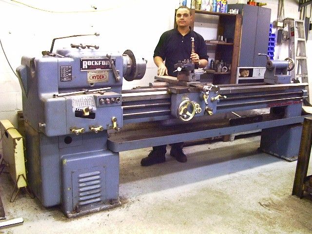 19" x 80" Rockford, engine lathe, steady rest, 3 & 4-Jaw chucks, extra jaws, 1-3/4" spindle bore,