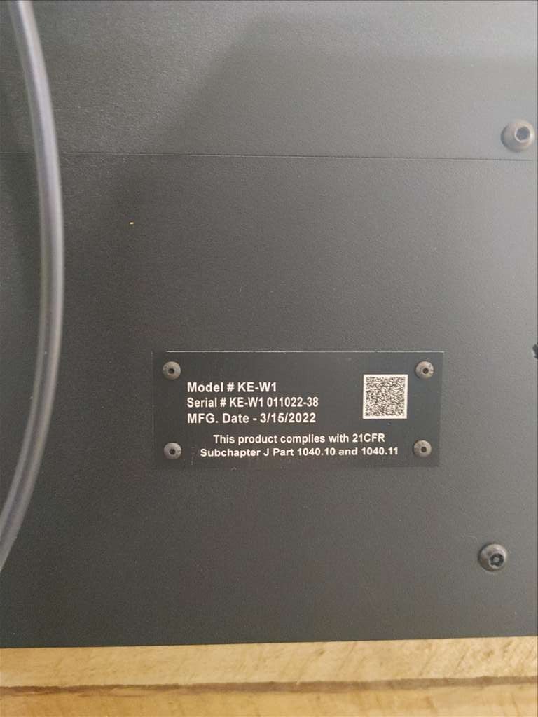 Keyence #MD-U1012C, 3-Axis, 355 nm wavelength, 3W/40 KHz output, 4.92" x 4.92" x 1.65"marking area, low