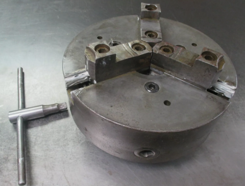 10" Skinner 3-jaw universal D1-4 Camlock back lathe chuck with wrench (YMC)