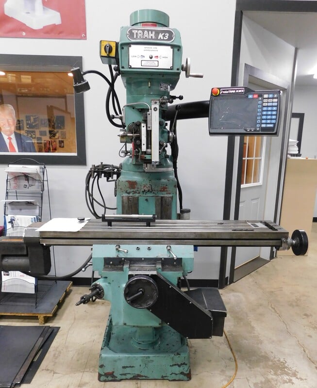 Southwestern Industries #Trak-K3, CNC vertical mill, 10" x50" tbl., 3 HP, 32" X, 16" Y, 16" Z, 60-4200 RPM