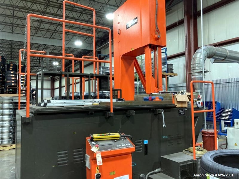43" x 43" Cosen #SV-1100, semi-auto traveliong-table vertical bandsaw, unused, 2014
