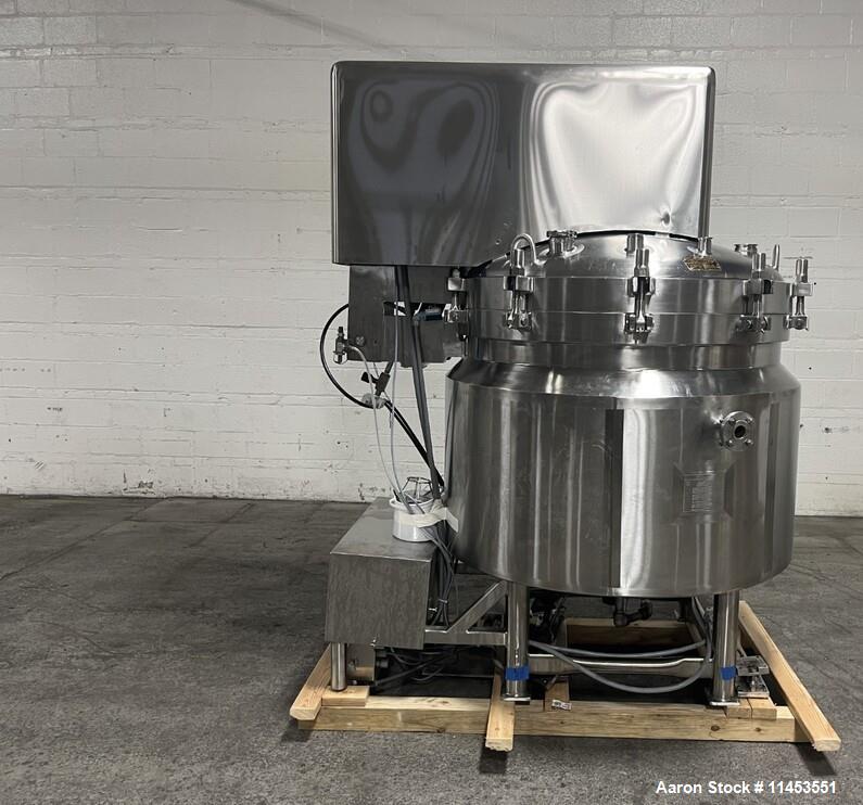 160 gallon Feldmeier, Reactor, Stainless Steel, Vertical, 48" diameter x 10" straight side, 50/FV psi @