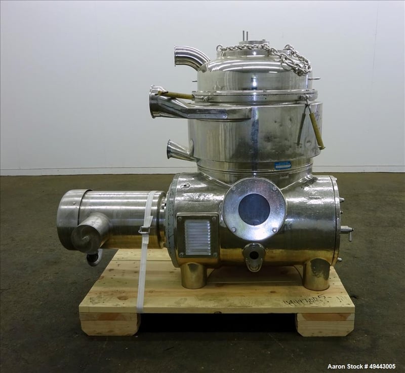 Westfalia #BKA35-86-076, Solid Bowl Disc Centrifuge, Stainless Steel, 5000 RPM Bowl, 25 HP, 230/460 V