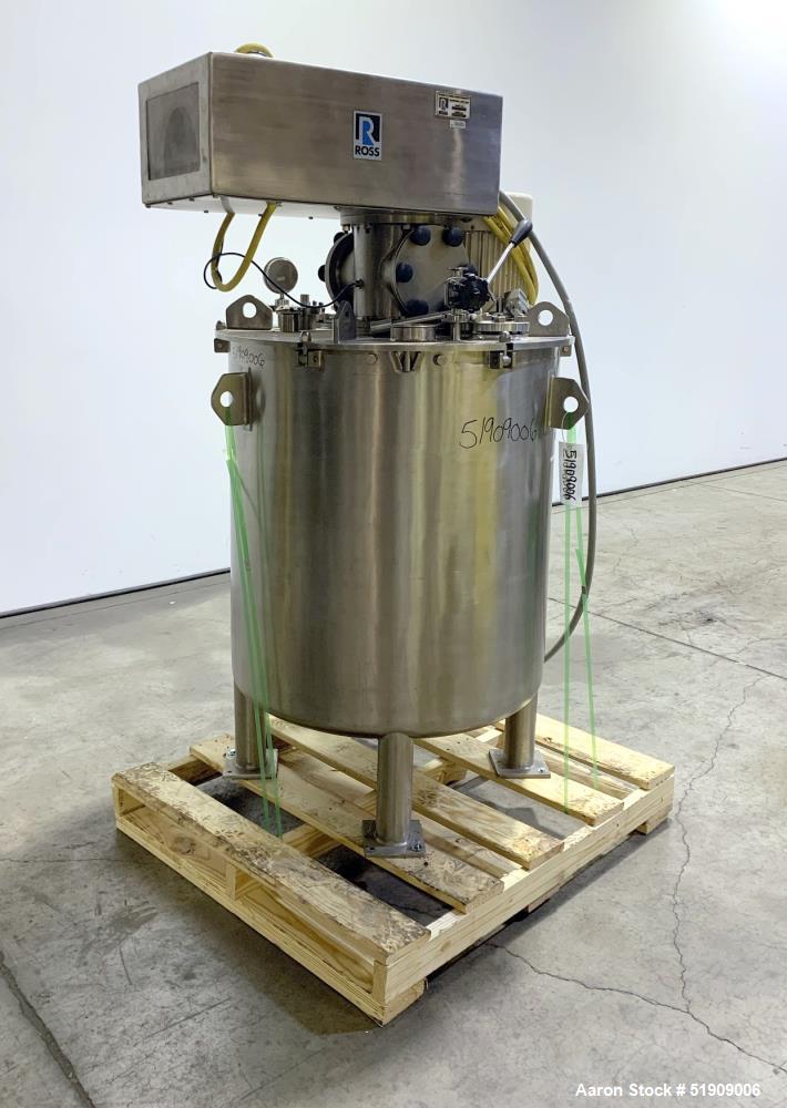 105 gallon Ross #400, Planetary Mixer, Stainless Steel, 32" diameter x 35" straight side, 5 psi @ 77 F