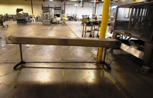7.5" wide x 10' long, Globaltek, Stainless Steel belt conveyor, vari-speed drive