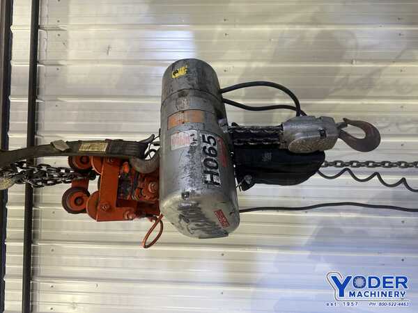 2 Ton, Cm #Loadstar, hoist with power trolley, 10' lift height, 4 button pendant, 8 FPM