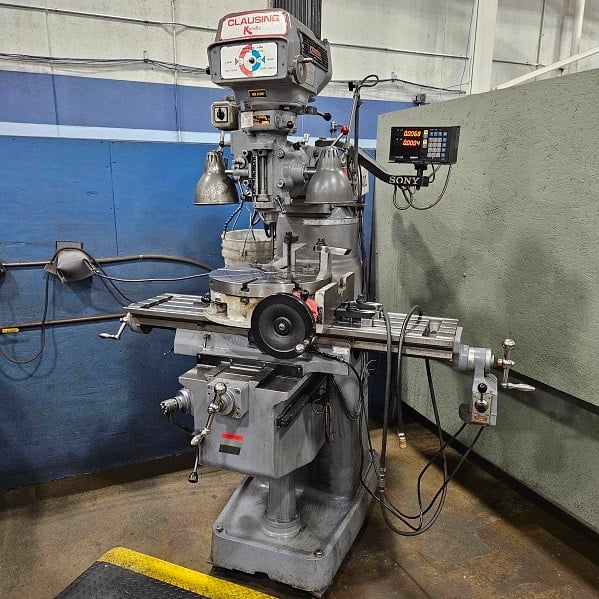 Clausing Clausing #FV-300, & (2) FV-1or FV-60 mills, 11" x58" and 11" x48" table, R-8, power feed