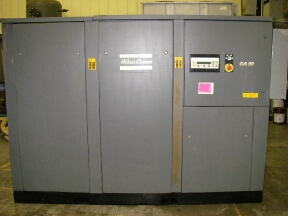 560 cfm, 125 psi, Atlas Copco #GA90-125, air compressor, air cooled, 2000, #A-1340