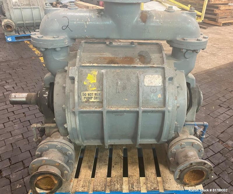 2120 CFM @ 15" Hg., Nash #CL-2002, Liquid Ring Vacuum Pump, carbon steel, 6" inlet, 5" outlet, 125 HP
