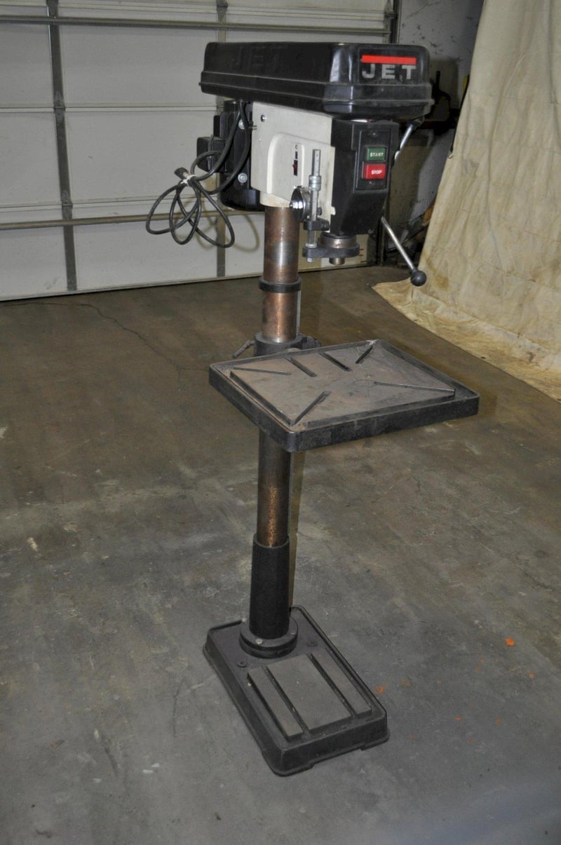 20" Jet #JDP-20MF, single spindle drill press, 10" throat, 1" hole, 4.5" quill, tilting table