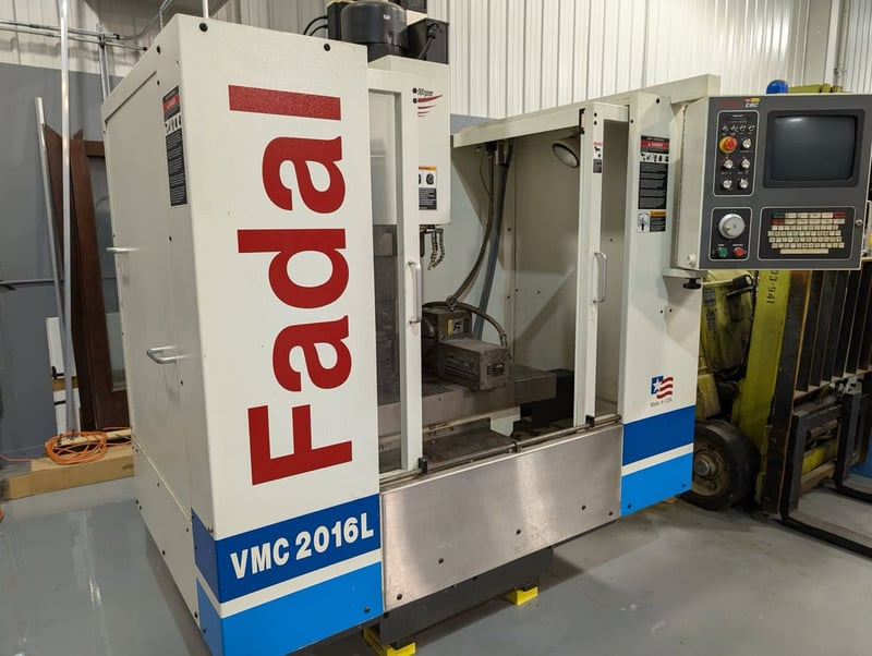 Fadal #VMC2016L, CNC vertical machining center, 20+1 automatic tool changer, 20" X, 16" Y, 20" Z, 7500 RPM