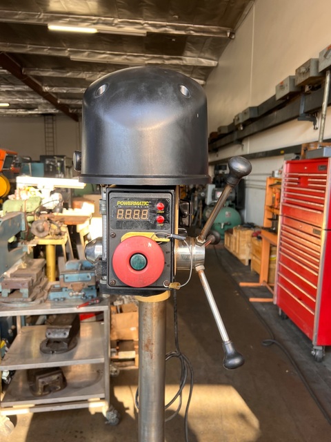 18" Powermatic #2800, single spindle drill press14"x20"tilting table, 0-90&deg; tilt, 5/8"chk, 3-1/8"column