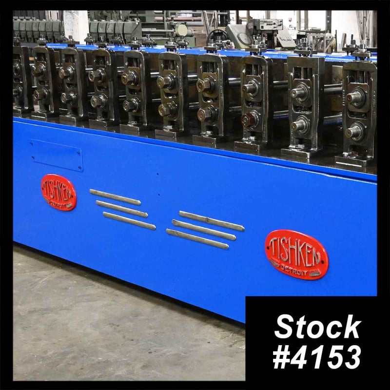 12 Stand, Tishken #12-MW-2, rollformer, 2" spindle diameter, 8" roll space, 12" horizontal centers, 1"