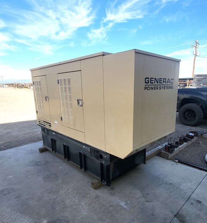 60 KW Generac #3580800200, Diesel Generator, 277/480 Volts, 1800 RPM, 3 phase, 80 HP, 75 kVA, 105.5 hours