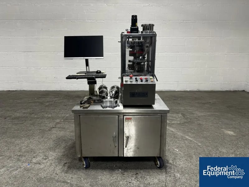 6 Ton, Riva Piccola #D-8, rotary tablet press, 8 Station, 60 kN main compression, 3 kN pre compression, 24mm