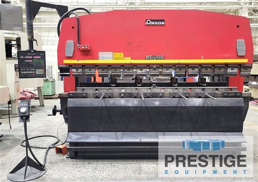 110 Ton, Amada #RG-100, 9.1' overall, 100" between housing, 3.9"stroke, 15.76"throat, 14.5"DL, NC9EX-II