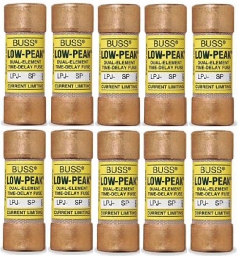Eaton Cooper Bussmann LPJ-8SP Time Lag Cylinder Fuses, 8A, Class J, Pack of 10