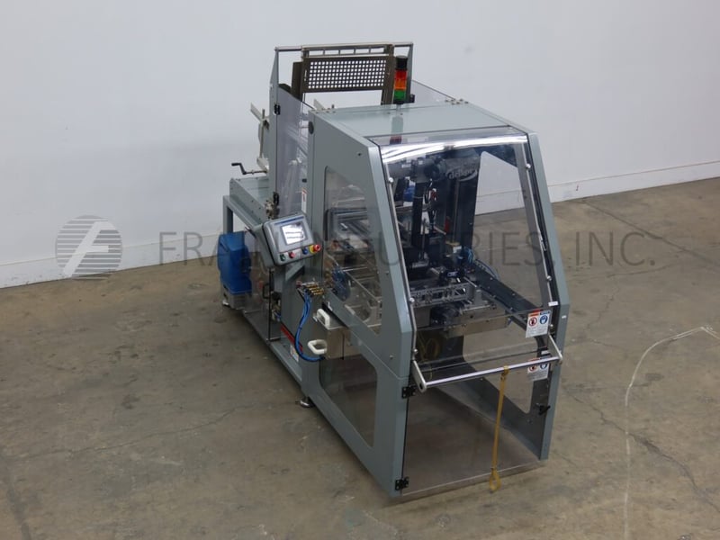 Automatic single head tray former, Delkor #TFL, hot melt glue sealer, 10-60 trays per minute