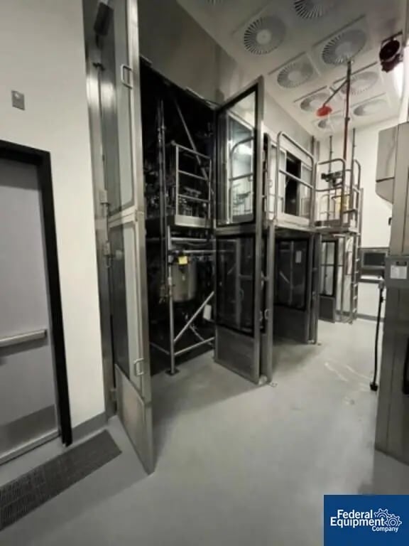 125/75 gallon DeDietrich, Kilo Lab Reactor Train System, glass lined, 29 psi/FV Internal, 120 psi Jacket, 392