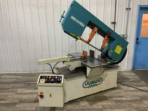 18.5" x 10.6" Kalamazoo #MS13118SA, mitering horizontal band saw, coolant, 3 HP