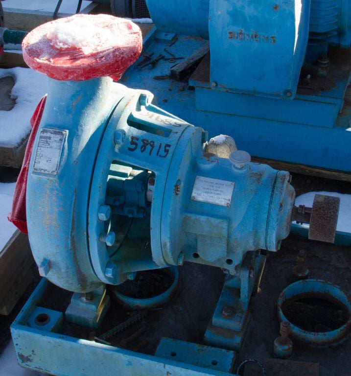 600 GPM @ 122' TDH, Labour #A80-LV-4x6x13, Centrifugal Pump, Horz., 1-Stage, 11.38" imp., 6" suction, 4"