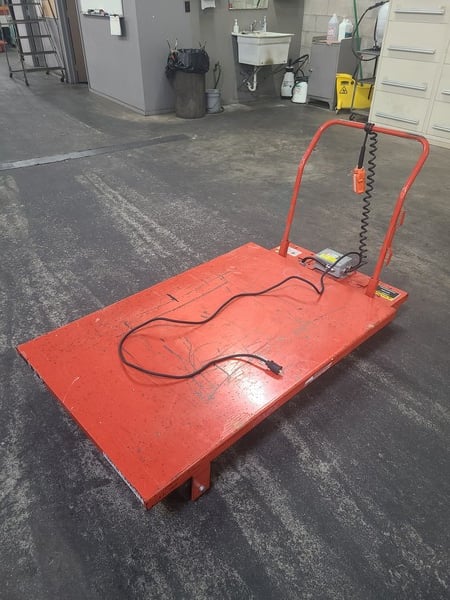 1500 lb. Presto #WBP36-15, hydraulic lift table, 36" x 54" table surface, 46" max lift height (31 available)