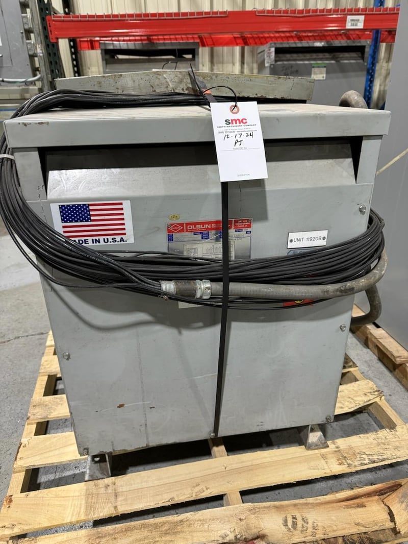 30 KVA 480/240 Primary, 208Y/120 Secondary, Olsun #DP30YC-4, S/N A62933 131017-2