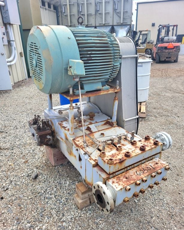 65 GPM @ 1002 psi, Union #TD-120, Triplex Pump, 4.25" stroke, 2.63" plungers, 3" suction, 2" discharge, 120