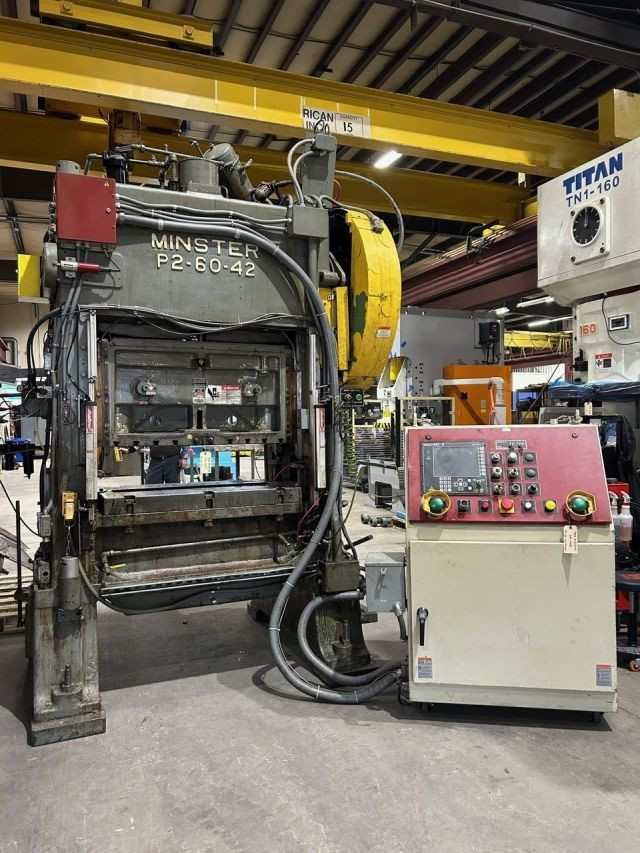 60 Ton, Minster #P2-60-42, straight side double crank press, S/N 16829, STK# 1573M