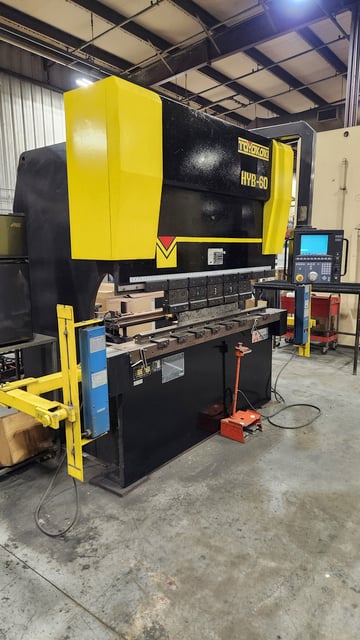 72 Ton, Toyokoki #HYB-60-20, CNC hydraulic press brake, 6.7'OA, 66.3" between housing, 5.9" stroke
