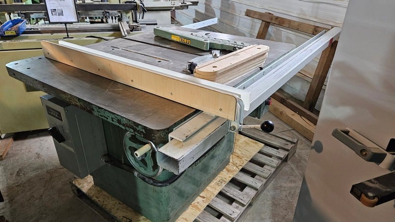General #550, cabinet table saw with feeder, 5 HP, 38" x 48" table