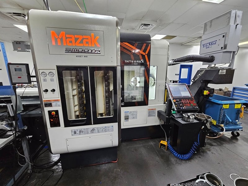 Mazak #Integrex-i150, multi-axis CNC lathe with bar feeder, 16.7" swing, 16" centers, 2.5" bar, 8" chuck