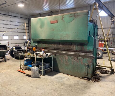 120 Ton, Allsteel #120-12, hydraulic press brake, 12' overall, 17" open height, 126" between housing, 8 SPM