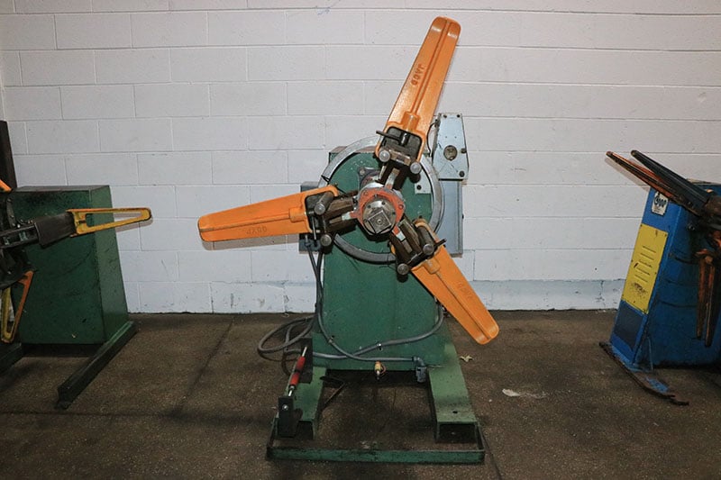 3000 lb. Jaco #JTWR-3016-DC, motorized uncoiler, 16" width, 54" outside dimensions, 16"-20" ID