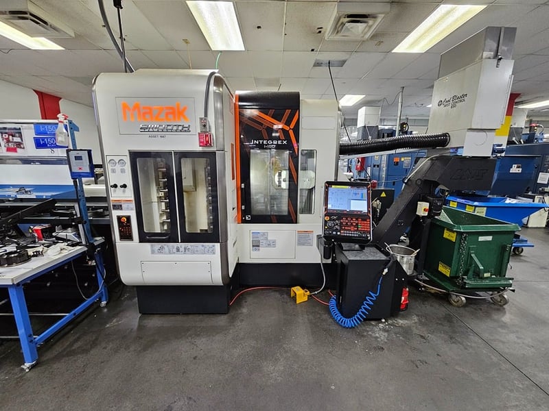 Mazak #Integrex-i150, multi-axis CNC lathe w/bar feeder, 16.7" swing, 16" centers, 2.50" bar, 8" chuck, 2016