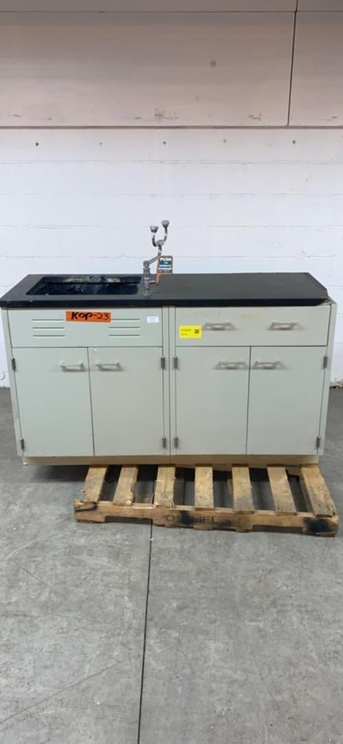 St. Charles, Black Epoxy Sink Bundle, 60" L x 33" width x 49" H