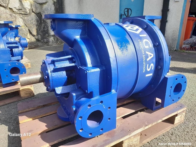 Igasi #BV5/1, Liquid Ring Vacuum Pump, Suction Flow 1200 - 2100 m3/h. Vacuum 200 - 600" mm Hg. Power