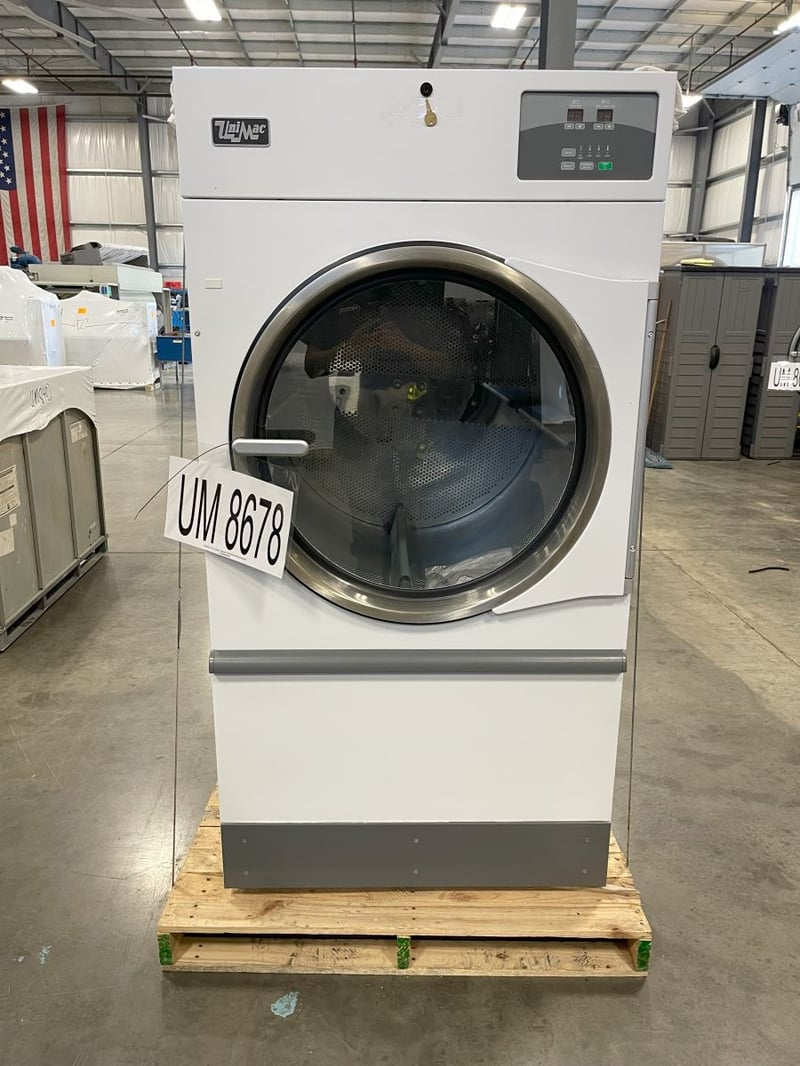 55 Lb. Unimac #UT055N, Natural Gas Dryer, Reversing Cylinder, 112000 BTU/hr., 32.8 kW, 440-480 V, 2022
