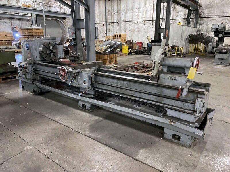 21.5" x 120" Cincinnati #21-1/2, Engine Lathe, 18" 4-Jaw chuck, steady rest, toolpost, S/N 1w515p-17, 21-1/2