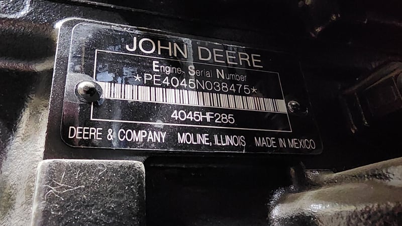 John Deere #4045HF285, diesel engine, 1800 RPM, Tier 3, new