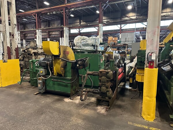 72" x .5" Pro-Eco slitter heads with pinch rolls, side guides & feed-up drive (2 available)