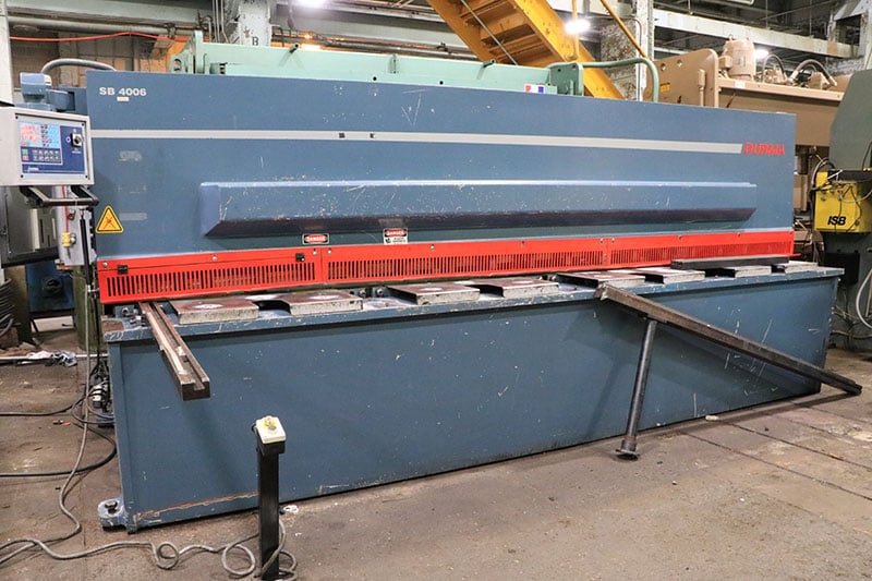 1/4" x 13' Durma #SB4006, hydraulic squaring shear, ENC100M Digital Control, 39" motorized Back Gauge, 12-23