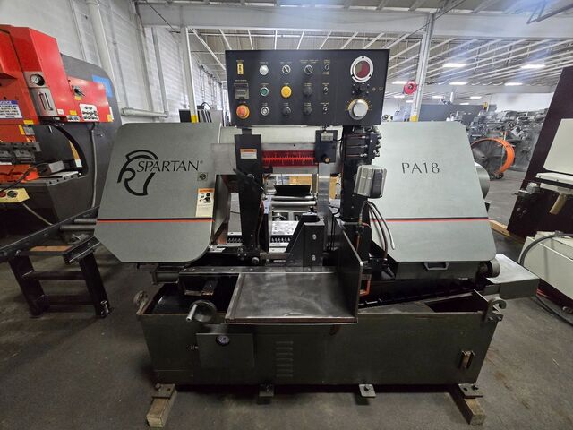 18" x 18" Marvel #Spartan-PA18, automatic horizontal bandsaw, 1.5" x .05" x 184" blade, 60-330 FPM, 7.5 HP