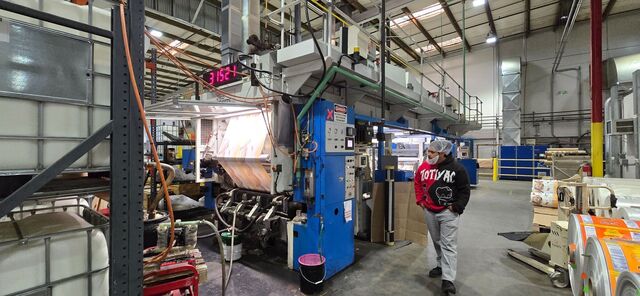 52" Uteco #Horizontal-130, single pass laminator, 1000 FPM, unwind & rewind Enercon treaters, dual turrets