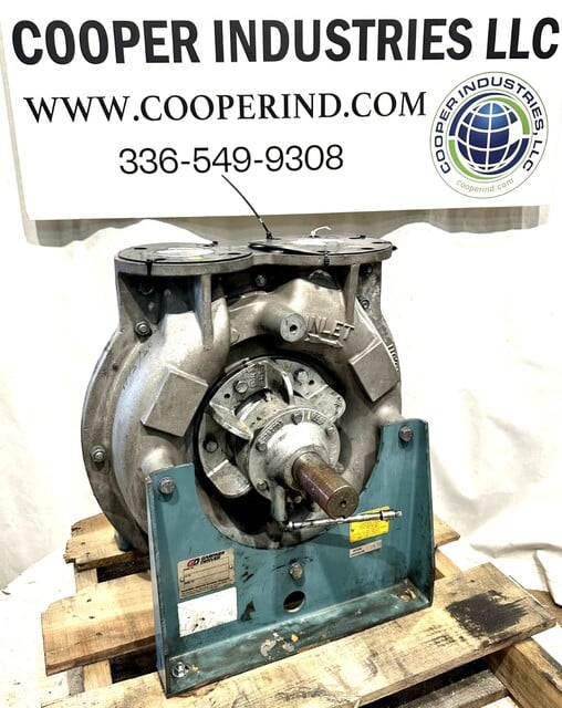 Gardner Denver #IBS10B1A30ICB4500, single stage blower, 1-7/8" shaft, 8" in/out flange, 3" in/out
