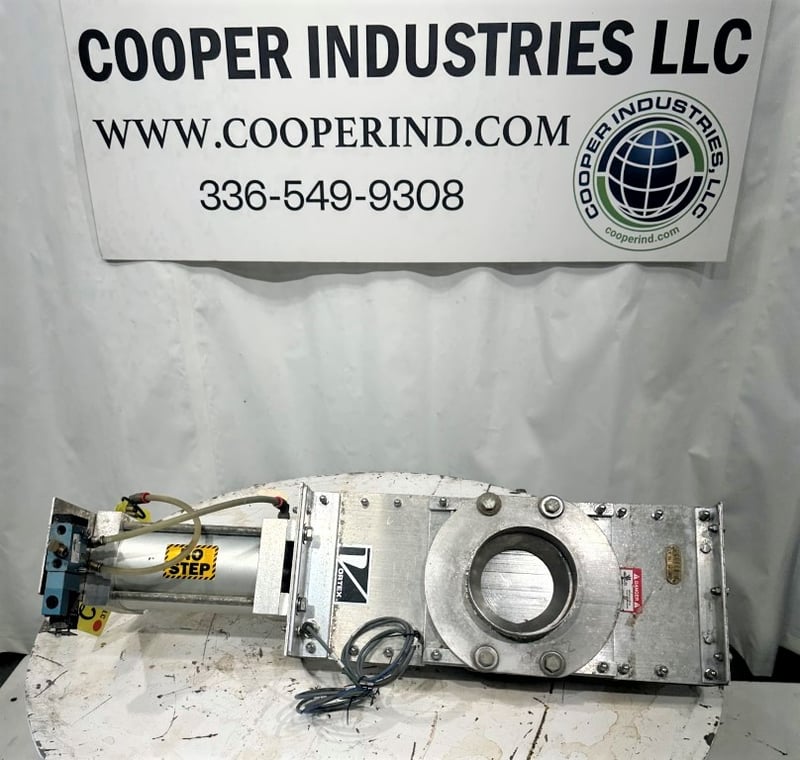 6" Salina Vortex #FA06-WS1-P-X, Knife Gate, Stainless, 4" diameter Pneumatic Conveying Adapter Outlet, 250 psi